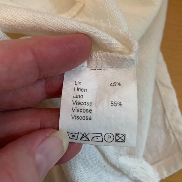 2 piece sleeveless skirt set white linen sz small - Picture 8 of 13